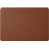 Eglooh - Herms Deluxe - Sottomano Scrivania Ufficio in Cuoio Arancione Marrone Naturale - cm 80x50 - Cuciture Blu Azzurre in Contrasto e Angoli Arrotondati - Made in Italy