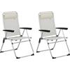 Totò Piccinni Spiaggina RIVA Sedia sdraio in Alluminio e Textilene 7 Posizioni leggera pieghevole con cuscino e braccioli (Beige 2 Pz)