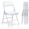 BULAGE Sedie pieghevoli imbottita, sedie da giardino pieghevoli, sedia bianca set da 6 comode sedie pieghevole per matrimoni, ospiti, cucina, campeggio,sala da pranzo, fino a 150 kg, sedie da esterno
