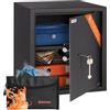 Brihard Business Cassaforte da Armadio con Chiave e Borsa Ignifuga - Cassaforte Grande 48L (40x36x36 cm) con Ripiano Rimovibile - Ideale a Casa o in Ufficio per Contanti e Gioielli