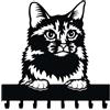 Generico Portachiavi da Muro a forma di gatto, 8 ganci, gadget gatti, idea regalo amanti dei gatti, Appendichiavi da Parete di design, Idea Regalo nuova casa