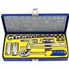 S&R Set Chiavi a Bussola e Tubo con Crichetto 3/8" e Prolunghe, Snodo galvanico, Dadi per candele. Casseta in Metallo 20 pezzi