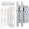 Bwintech 2 PCS serratura da infilare in nichel satinato 7255 serratura da infilare in acciaio inox eurohole per porte interne e porte del bagno, serratura reversibile