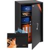 Brihard Business XXL Cassaforte da Armadio con Chiave e Borsa Ignifuga - Cassaforte Grande 102L (73x40x36 cm) con 3 Ripiani Regolabili - Ideale in Hotel o in Ufficio per Contanti e Gioielli