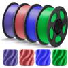 ANYCUBIC PLA+ Filamento 1,75 mm, Elevata Resistenza e Precisione - Materiali per Stampa 3D, PLA Plus Identificazione Intelligente, 4KG Rosa, Viola, Blu, Verde
