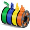 ANYCUBIC Filamento PLA 1,75 mm, Filamento PLA per Stampante 3D, Confezione Sottovuoto, Identificazione Intelligente per Stampa Intelligente, Blu+Verde+Arancione+Giallo, 4KG