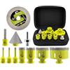 SANLEETEK Punte per Trapano Diamantate (6/6/8/25/35/50/68mm+10mm Fresa Punta Trapano+50mm Punta Smusso+115mm Disco Diamantato+Adattatore) Seghettato Ceramica Porcellana Marmo Granito M14 Filettatura