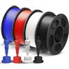 ANYCUBIC PLA+ Filamento, Filamento di Stampa 3D ad Alta Resistenza e Resistente Alla Temperatura da 1,75 mm, Filamento per Stampante 3D Identificazione Intelligente, 4KG Nero&Bianco&Blu&Rosso