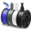 ANYCUBIC PLA+ Filamento 1,75 mm, Precisione Dimensionale +/- 0,02 mm, Materiali per Stampa 3D ad Alta Tenacità e Precisione, Identificazione Intelligente, 4KG Nero&Bianco&Grigio&Blu