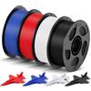 ANYCUBIC Filamento PLA 1,75 mm ad Alta Velocità, Filamento per Stampante 3D ad Alta Velocità, Identificazione Intelligente Blu e Rosso e Bianco e Nero 4KG
