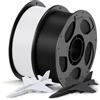 ANYCUBIC Filamento PLA 1,75 mm ad Alta Velocità, Filamento per Stampante 3D ad Alta Velocità, Identificazione Intelligente 2KG Perla Nero, Bianco Brillante
