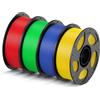 ANYCUBIC Filamento PLA ad Alta Velocità per Stampante 3D 1,75 mm, Stampa 10 Volte più Rapida, Precisione Dimensionale +/- 0,02 mm, Identificazione Intelligente, Rosso, Verde, Blu, Giallo 4KG