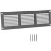 TURVENT Griglia di ventilazione zincata, 300 x 100 mm, griglia di ventilazione in metallo con zanzariera, copertura di ventilazione rettangolare per pareti e soffitti, griglia di ingresso e scarico per