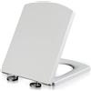 Generic Sedile WC quadrato con chiusura ammortizzata, sgancio rapido, facile da pulire, colore bianco, modello 03B