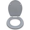 Topolenashop Copriwater Universale In MDF Grigio Satinato Con Cerniere In Acciaio, Sedile WC Moderno Resistente Con Fissaggio Regolabile, Tavoletta WC Facile Da Installare | 94102