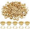 QUARKZMAN 100 Set Di Occhielli 4.5mm Occhielli In Ottone Colore Oro | Autoforzati, Con Rondelle, Per Cinture Scarpe Abbigliamento Nuclei Di Perline Progetti Fai Da Te
