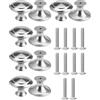YEDPGUE Confezione da 10 Pomelli per Cassetti 27mm in Acciaio Inox Argento con Viti, Maniglie Rotonde Monoforo per Armadi, Cucina, Guardaroba, Cassettiere e Mobili Domestici