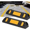 HENGMEI 2X Fermaruota in Gomma Barriere Parcheggio Gomma Stopper di Parcheggio per Auto, Camion, Camper