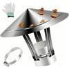 GJPXFR Cappello Comignolo Antipioggia, 50-300mm Cappello Antipioggia In Acciaio Inox Tonda Comignolo Fumaria, Terminale Canna Fumaria, Tappo Per Scarico Fumi(50mm/2in)