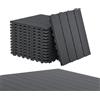 Aufun 44 piastrelle da balcone 30 x 30 cm, effetto legno, piastrelle da giardino impermeabili, in plastica con sistema a clic, per balconi, terrazze, esterni, caffè scuro, 4 m² antracite