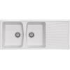 Generic Lavello cucina Borgogna Bianco 116 x 50 cm 2 vasche e gocciolatoio Made in Italy