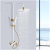 BAOCHADA Set di sistemi doccia dorati, set doccia a pioggia, in acciaio inox, con doccetta, colonna doccia, massaggiante, doccia, asta doccia (bianco, oro)