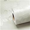 ReWallpaper Beige Carta Da Parati in Tessuto Adesiva Muro Floreale 40CMx3M Carta Da Parati Bagno Impermeabile Beige Pellicola per Mobili Rotolo Adesivo Decorativo Fantasia Rose Goffrata