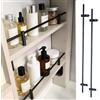 Innovz Barra Protezione Mensola Set da 2 Barre di Protezione per Mensole in Metallo Opaco con Staffe, Barra di Sicurezza Minimalista per Armadio, Supporto di Stoccaggio Anti-Caduta(Black,12 (30 cm))