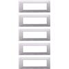 Electron 5 Placche in plastica satinata, 7 moduli/posti, Compatibile Con Vimar Plana, colore bianco satinato, Placca In plastica satinata di alta qualità, 100% compatibile con supporti e moduli originali