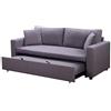 Menzzo Convertible Divano Fisso 3 posti, Tessuto, Grigio, L194x P84 x H86 cm