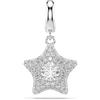 Swarovski Sublima Charm, Taglio Rotondo, Stella, Bianco, Placcato Rodio
