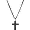 TOM TAILOR - Collana da Uomo in Acciaio inox - Nero - Ciondolo a Croce - TT-N0004