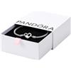 PANDORA Braccialetto a catena Moments in argento Sterling con chiusura a cuore, 19