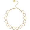 SINGULARU - Choker Circles & Circles. Pendente in Ottone con Finitura Placcata Oro 18 Kt. Catena a Lunghezza Regolabile 30,5 cm + 5,5 cm. Gioielli da Donna