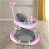 Kedia Girarrosto pieghevole per bambini, altezza regolabile, girello con musica, giocattolo per bambini (rosa, 67 x 67 x 79 cm)
