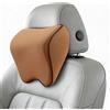 Alaoo 1pcs Cuscino Poggiatesta Auto, Marrone con Finiture Nero