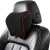 Alaoo 1pcs Cuscino Poggiatesta Auto, Nero Con Finiture Rosse