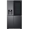 LG GSXB90MCDE Stand Side-by-Side Kombination, 91,3 cm breit, 635 L, Craft Ice, Eis-, Crushed Ice- und Wasserspender, Festwasseranschluss, WLAN, Matte Black