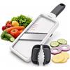 ZKIRON Mandolina portatile per cucina, regolabile, 3 spessori (1 mm-3 mm), affettatrice per verdure con protezione di sicurezza per le mani, patate, cipolle, pomodori e cetrioli, per insalata, facile