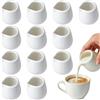 VETOLAKA 12 bricco per latte in porcellana, 50 ml, piccolo bricco per latte in ceramica, senza manico, versatore per espresso, schiumatore, panna per cappuccino, latte, salse, sciroppo