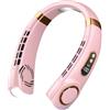 JIABAOZ Ventilatore Portatile da Collo, Silenzioso Ventilatore USB Ricaricabile Mani Libere,Flusso d'Aria a 360°, 5 Velocità, Ventaglio Mani Libere Leggero e Confortevole per Ufficio, Viaggio (Rosa)