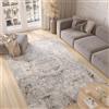 TAPISO Valley Tappeto Soggiorno Pelo Corto Design Moderno Vintage Motivo Classico Tradizionale Sfumato Tonalità Grigio Beige Salotto Camera Sala Ufficio Oeko-Tex 140 x 200 cm