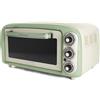 Ariete Forno Vintage 979, Forno Elettrico con 3 Posizioni di Cottura, Forno per Pizza da 30 cm, Temperatura Max 230°C, Timer, Griglia in Acciaio Inox, 1300W, Verde