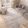 TAPISO Valley Tappeto Soggiorno Pelo Corto Design Moderno Vintage Motivo Geometrico Tradizionale Ornamenti Sfumato Grigio Gray Salotto Camera Sala Ufficio Oeko-Tex 140 x 200 cm