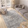 TAPISO Valley Tappeto Soggiorno Pelo Corto Design Moderno Vintage Motivo Classico Tradizionale Floreale Sfumato Tonalità Beige Grigio Salotto Camera Sala Ufficio Oeko-Tex 160 x 220 cm