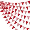 pinkblume Bandierine rosse a quadretti da 9 m, decorazioni per feste in tessuto a scacchi rosso bianco a quadri triangolari, bandierine per compleanno, baby shower, carnevale, picnic, pizza, hot dog fattoria
