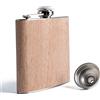 SPDYCESS Fiaschetta in Legno 6oz Fiaschetta in Acciaio Inox con Imbuto Piccole Fiasco per Liquori per Uomini Papà Regalo Campeggio Arrampicata Golf Pesca