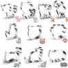 Voxlara Set di 10 Formine per Biscotti a Forma di Gatto, Tagliabiscotti in Acciaio Inossidabile per Dolci e Decorazioni, Antiruggine Stampi Biscotti Animali Professionali, Regalo per Amanti dei Gatti