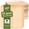 Leef® Piatti foglia di Palma [25 x 25 cm] piatti usa e getta come alternativa ai piatti carta [25 pz] piatti di carta eleganti come piatti carta compleanno | piatti compostabili finger food