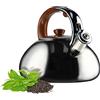 KADAX bollitore a fischio, in acciaio inox, da 2,5 l, con manico antiscivolo, brocca d'acqua, per fornelli elettrici, a gas e in ceramica (argento)